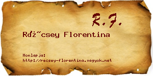 Récsey Florentina névjegykártya